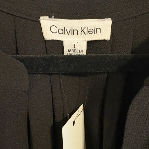 Calvin Klein Black Ruffle Sleeve Blouse - Picture 2 of 6